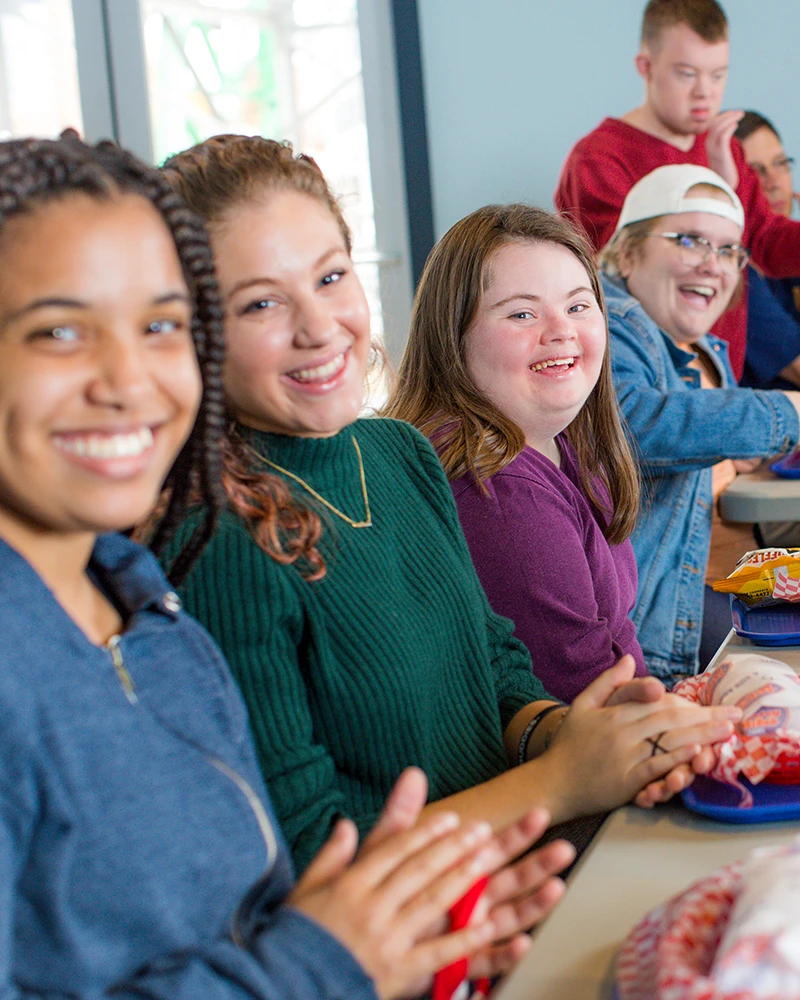Best Buddies chapter members eating lunch